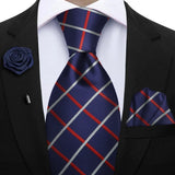Funki Buys | Neckties | Mens 3Pcs Tie Set Tie Hanky Corsage