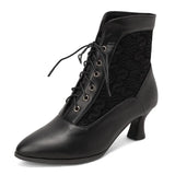 Funki Buys | Boots | Women's Kitten Heel Victorian Granny Boot