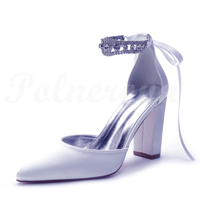 Funki Buys | Shoes | Women's Crystal Satin Pointed Toe Wedding Shoes
