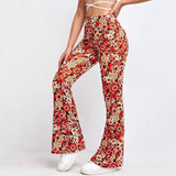 Funki Buys | Pants | Women's Funky Floral Boho Flared Trousers