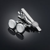 Funki Buys | Cufflinks | Men's Letter A-Z Cufflinks Tie Clip Set