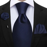 Funki Buys | Neckties | Mens 3Pcs Tie Set Tie Hanky Corsage