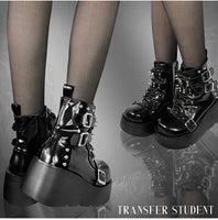 Funki Buys | Boots | Women's Gothic Combat Boots | Platform Wedges