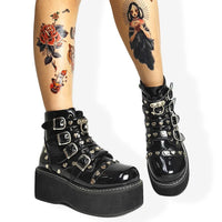 Funki Buys | Boots | Women's Platform Goth Ankle Boots | Motorcycle