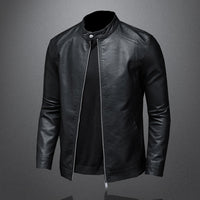 Funki Buys | Jackets | Men's Faux Leather Biker Jacket | Slim Fit