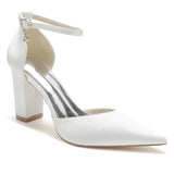 Funki Buys | Shoes | Women's Satin Block Heel Wedding Shoes