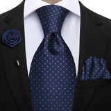 Funki Buys | Neckties | Mens 3Pcs Tie Set Tie Hanky Corsage