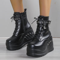 Funki Buys | Boots | Women's Punk Goth Platform Wedge Boots | Creepers