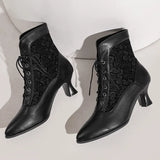 Funki Buys | Boots | Women's Kitten Heel Victorian Granny Boot