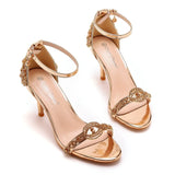 Funki Buys | Shoes | Women's Bridal Beaded Low Heel Sandals