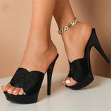 Funki Buys | Shoes | Women's Luxury Peep Toe Platform Slides | Party