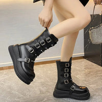 Funki Buys | Boots | Women's Gothic Punk Studded Biker Boots