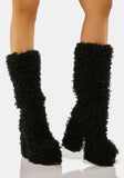 Funki Buys | Boots | Women's Knee-High Faux Fur Fuzzy Platform Boots