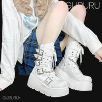 Funki Buys | Boots | Women's Gothic Combat Boots | Platform Wedges