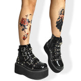 Funki Buys | Boots | Women's Platform Goth Ankle Boots | Motorcycle