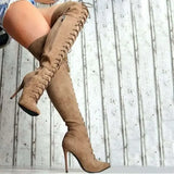 Funki Buys | Boots | Women's Over Knee Lace Up Stiletto Boots