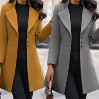 Funki Buys | Jackets | Women's Slim Wool Blend Jackets | Fashion Coat