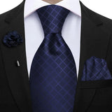 Funki Buys | Neckties | Mens 3Pcs Tie Set Tie Hanky Corsage