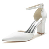 Funki Buys | Shoes | Women's Satin Block Heel Wedding Shoes