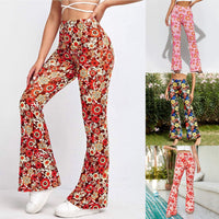Funki Buys | Pants | Women's Funky Boho Trousers | Floral Print Flares