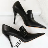 Funki Buys | Shoes | Women's Belt Buckle Pointed Dress Pumps