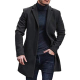Funki Buys | Jackets | Men's Casual Wool Blend Overcoat | Windbreaker