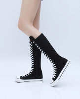 Funki Buys | Boots | Women High Top Mid-Calf Sneakers | Canvas Boots