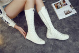 Funki Buys | Boots | Women's Canvas Knee High Lace Up Boots