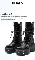 Funki Buys | Boots | Women's Punk Style Lace-up Platform Boot