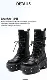 Funki Buys | Boots | Women's Punk Style Lace-up Platform Boot