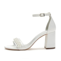 Funki Buys | Shoes | Women's Bridal Prom Sandals | Satin Pearl