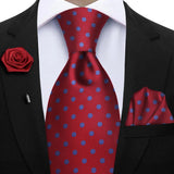 Funki Buys | Neckties | Mens 3Pcs Tie Set Tie Hanky Corsage