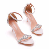 Funki Buys | Shoes | Women's Buckle Strap Rhinestone Wedding Sandals