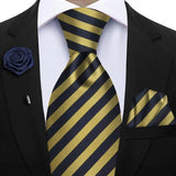 Funki Buys | Neckties | Mens 3Pcs Tie Set Tie Hanky Corsage