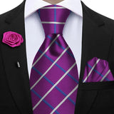 Funki Buys | Neckties | Mens 3Pcs Tie Set Tie Hanky Corsage