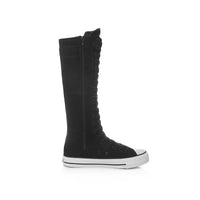 Funki Buys | Boots | Women's High Top Canvas Boots | Lace Up Zip Up