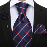 Funki Buys | Neckties | Mens 3Pcs Tie Set Tie Hanky Corsage