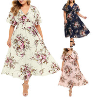 Funki Buys | Dresses | Women's Plus Size Floral Chiffon Flower Dress