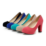Funki Buys | Shoes | Women's Faux Suede Leather High Chunky Heels