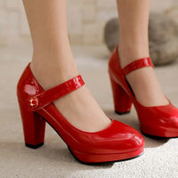 Funki Buys | Shoes | Women's Patent Leather Platform Mary Janes | Block