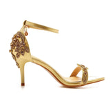 Funki Buys | Shoes | Women's Bridal Beaded Low Heel Sandals