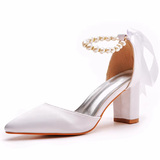 Funki Buys | Shoes | Women's Elegant Pearl Satin Bridal Shoes