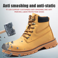 Funki Buys | Boots | Men's High-Top Work Boots | Steel Toe Safety Shoe