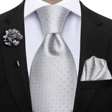 Funki Buys | Neckties | Mens 3Pcs Tie Set Tie Hanky Corsage