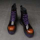 Funki Buys | Boots | Women's Men's Leather Lace-Up Ankle Boots