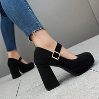 Funki Buys | Shoes | Women's Faux Suede Mary Jane Platforms