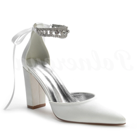 Funki Buys | Shoes | Women's Satin Crystal Strap Wedding Shoe