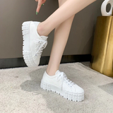 Funki Buys | Shoes | Women's Thick Heeled Canvas Sneakers