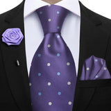 Funki Buys | Neckties | Mens 3Pcs Tie Set Tie Hanky Corsage