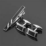 Funki Buys | Cufflinks | Men's Black Enamel Cufflinks Tie Clip Set